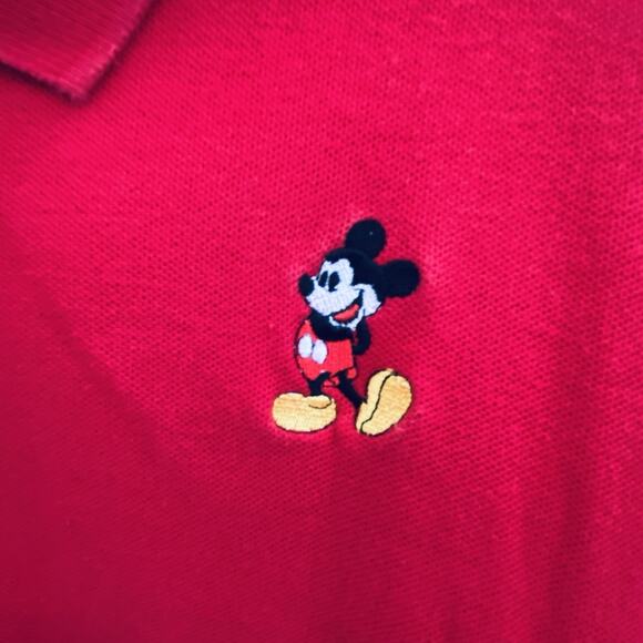Walt Disney World Parks Polo Shirt Mens 2XL Mickey Mouse Embroidered Red XXL - Picture 2 of 5